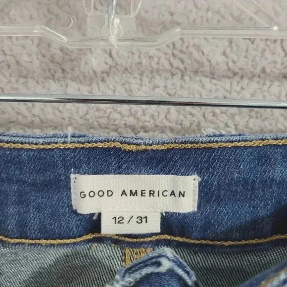 Excellent Good American Womens Denim Slit Front Midi Skirt Size 12/31 4PT - Picture 4 of 7